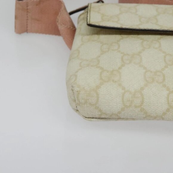 GUCCI GG Supreme Sherry Line Waist bag PVC White Silver 189815 Auth 141909 - Picture 4 of 16
